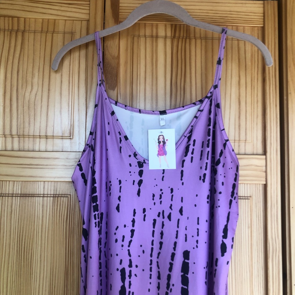 Purple and black spaghetti strap Maxi Dress